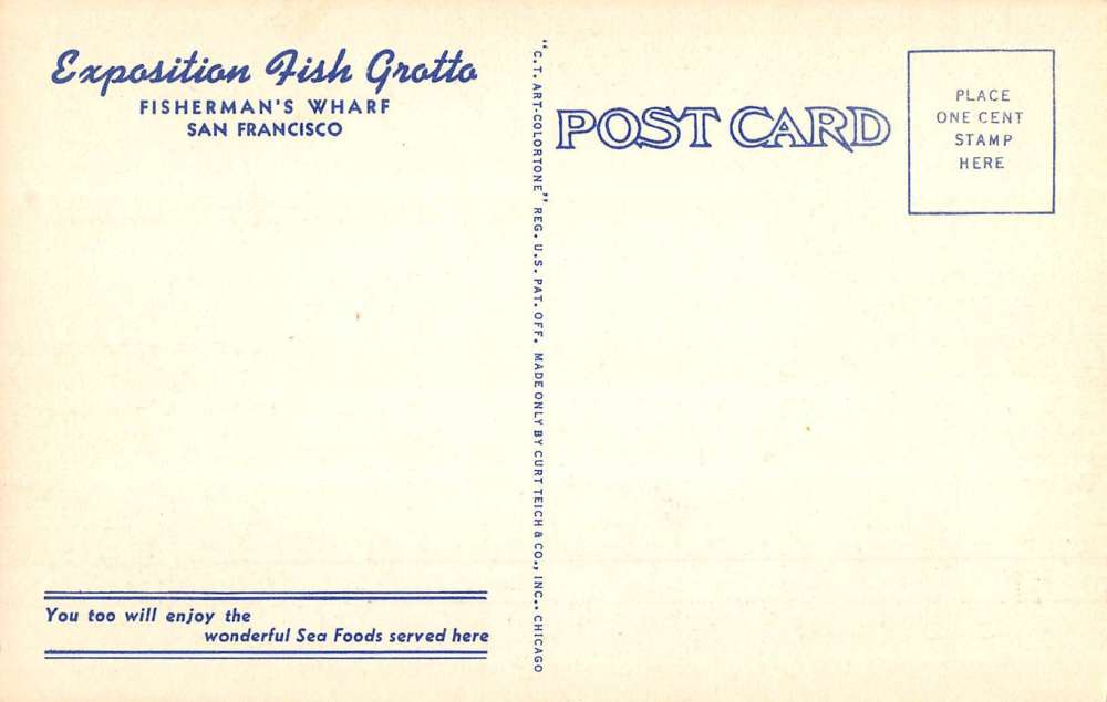 San Francisco California Exposition Fish Grotto Antique Postcard K54538 - Image 2