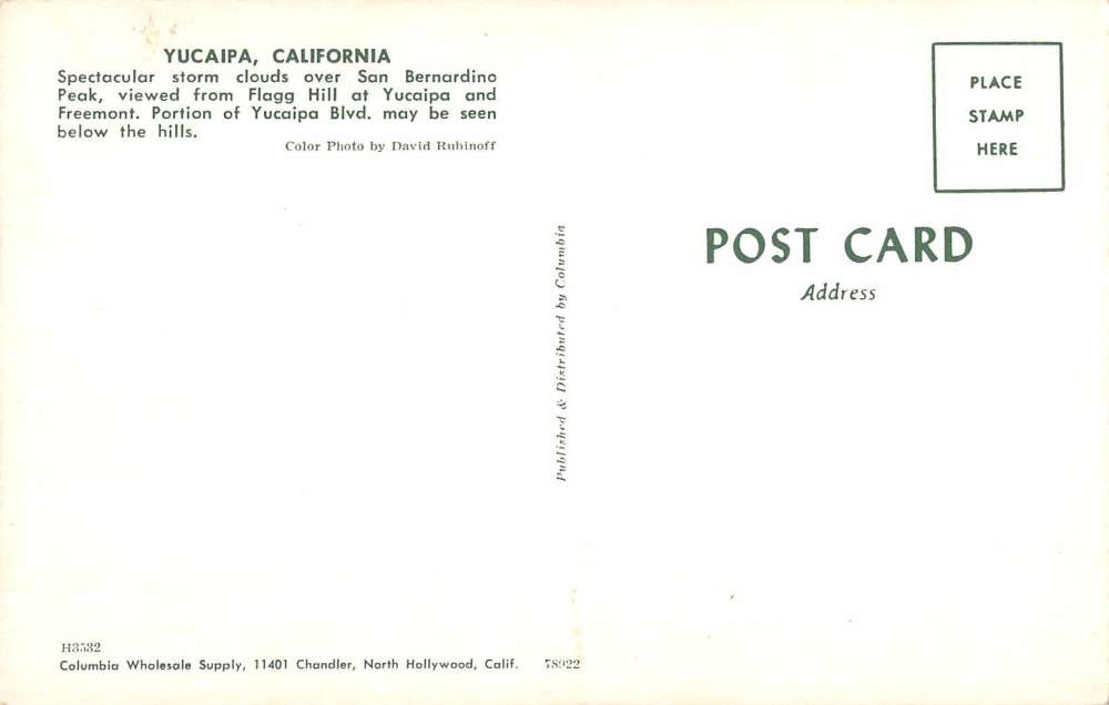 Yucaipa California Scenic Mountain View Vintage Postcard K54542 - Image 2