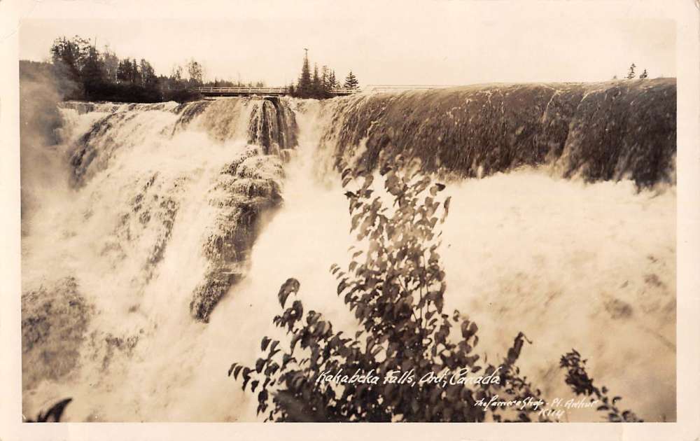 Kakabeka Falls Ontario Canada Waterfall View Real Photo Antique