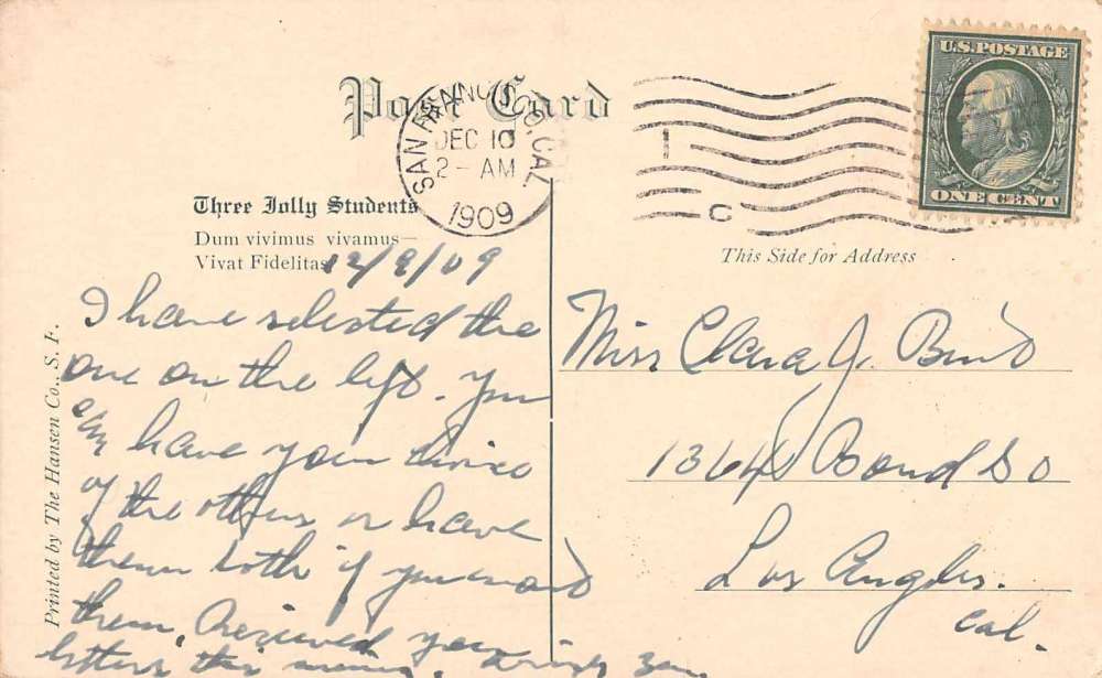 San Francisco California Heidelberg Inn Advertising Antique Postcard J62679 - Image 2