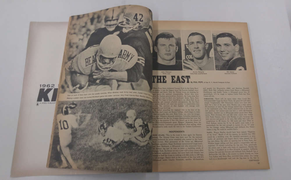 Kick-Off Football Yearbook Unitas Graham Brown 1962 Magazine J62740 ...