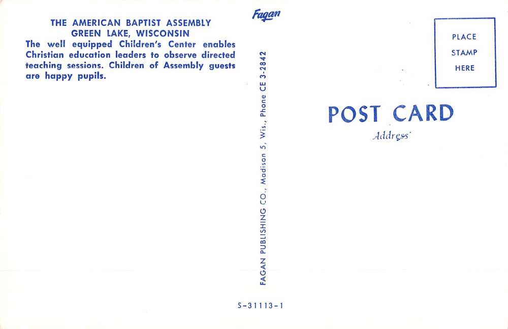 Green Lake Michigan Baptist Assembly Children Playing Vintage Postcard K55215 - Image 2