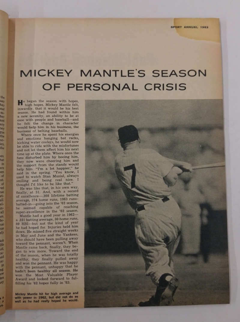 Sport Magazine Sport Annual Mantle Liston Chamberlain 1963 Vintage J62797 - Image 3