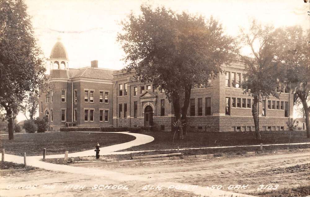 Elk Point South Dakota High School Real Photo Antique Postcard K55368