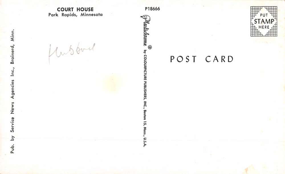 Park Rapids Minnesota Court House Street View Vintage Postcard K55622 - Image 2