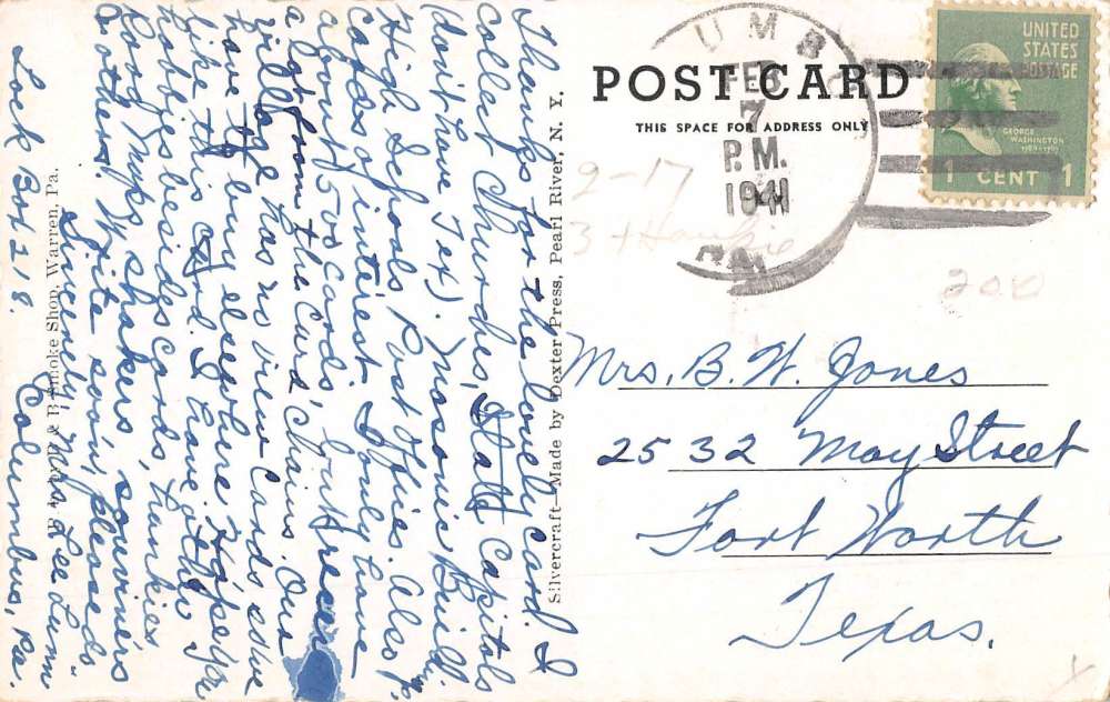 Warren Pennsylvania High School Street View Antique Postcard K55760 - Image 2