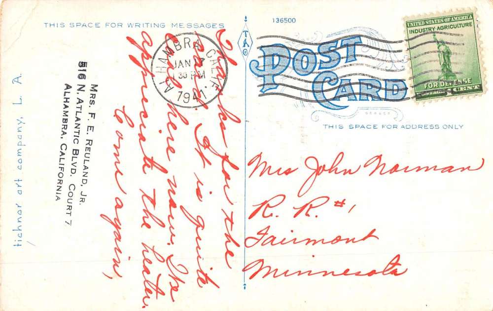 Sawtelle California Hospital Soldiers Home Vintage Postcard K55793 - Image 2