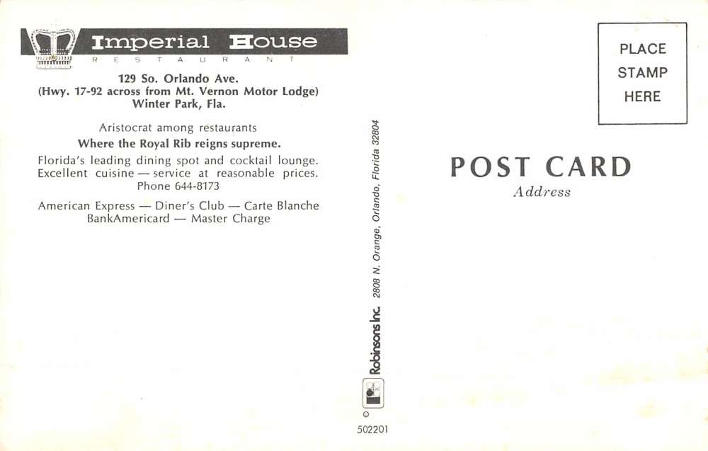 Winter Park Florida Imperial House Street View Vintage Postcard K55819 - Image 2