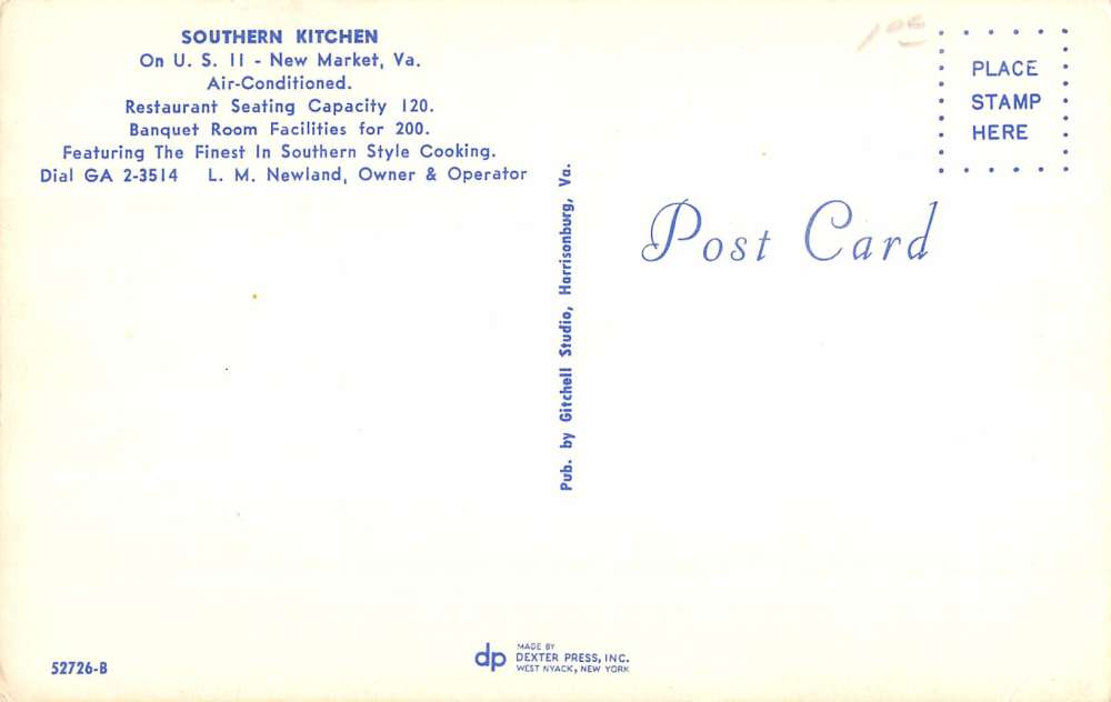 New Market Virginia Southern Kitchen Multiview Vintage Postcard K55858 - Image 2