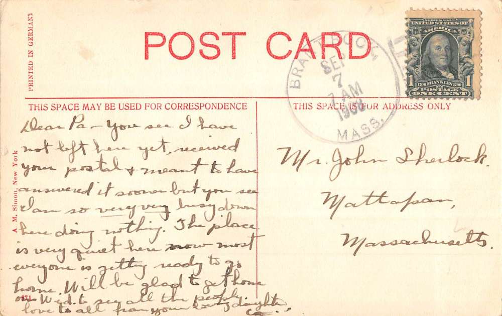 Marmora New Jersey Black Man Island By Moonlight Antique Postcard K56184 - Image 2