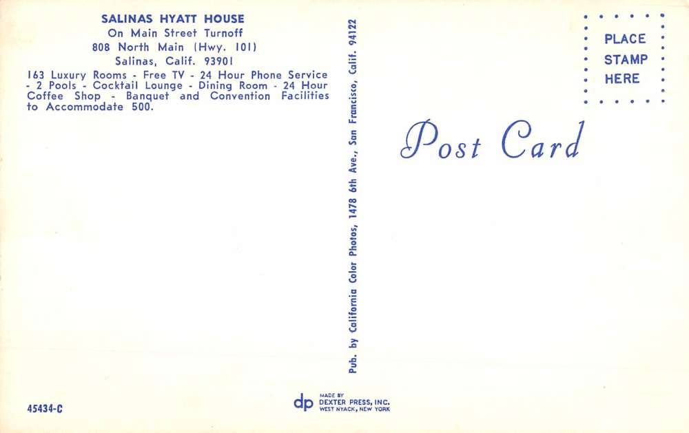 Salinas California Hyatt House Multiview Vintage Postcard K56213 - Image 2