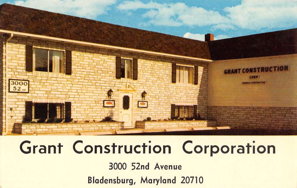 Bladensburg Maryland Grant Construction Corp Vintage Postcard K56554