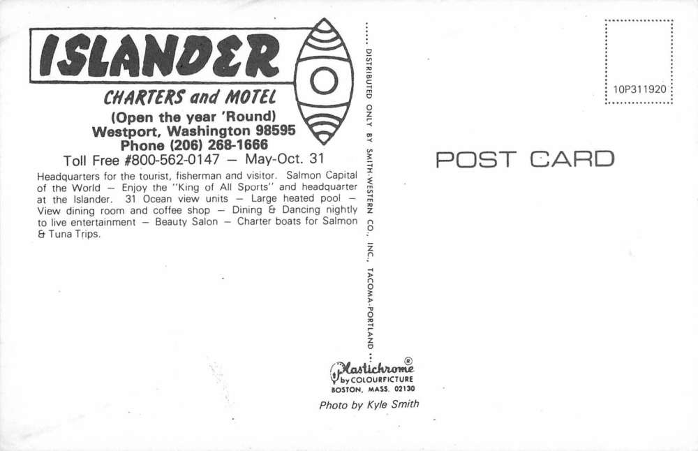 Westport Washington Islander Charters And Motel Vintage Postcard K57466 - Image 2