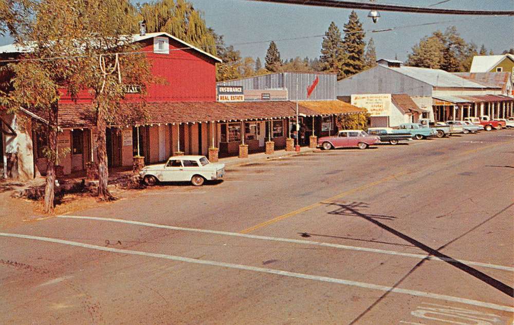 Georgetown California Street Scene Historic Bldgs Vintage Postcard