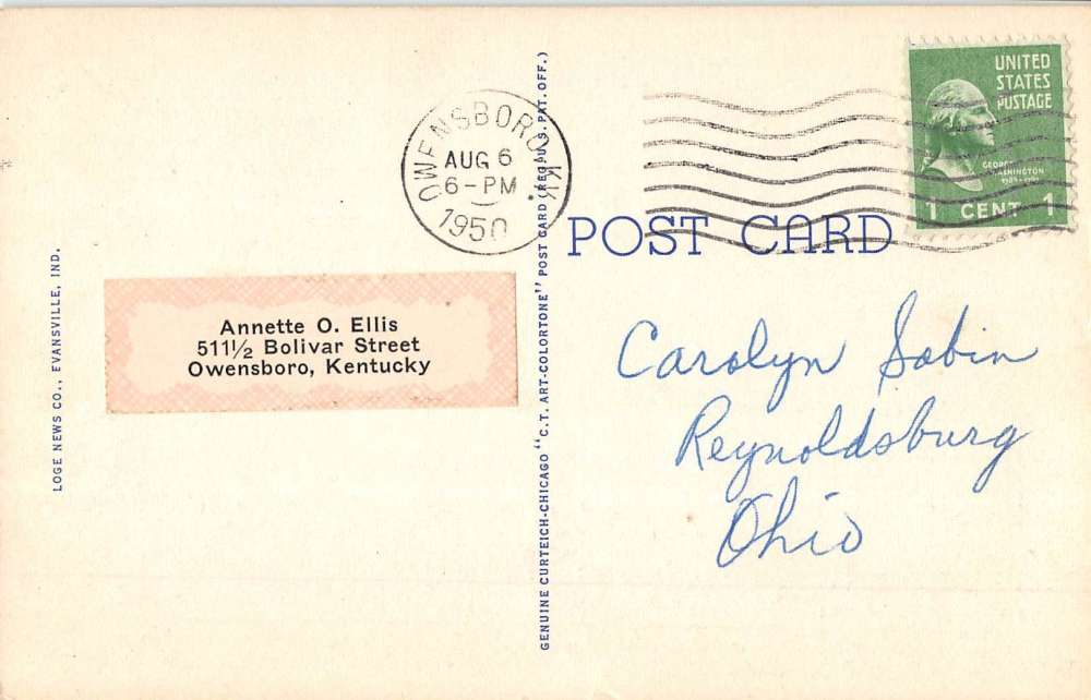 Owensboro Kentucky Post Office Street View Antique Postcard K58195 - Image 2