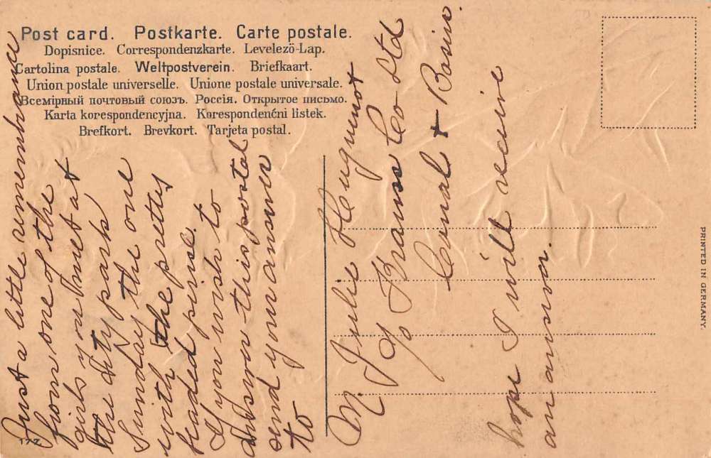 Red and Pink Carnation Flower Face Fantasy Antique Postcard J64433 - Image 2