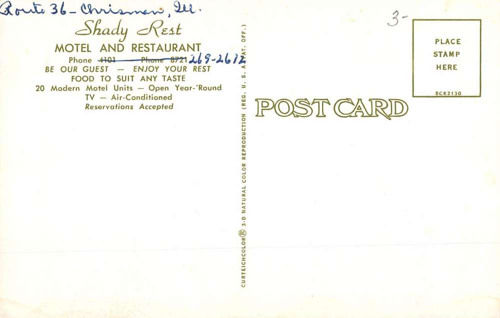 Christmas Illinois Shady Rest Motel Multiview Vintage Postcard K59183 - Image 2
