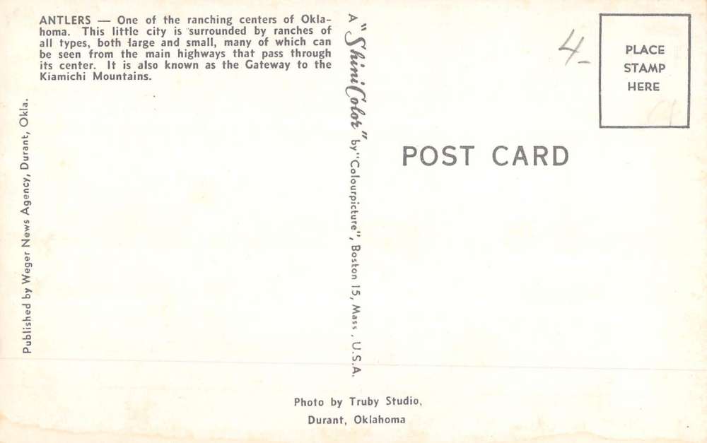 Antlers Oklahoma Birdseye View Of City Vintage Postcard K59386 - Image 2