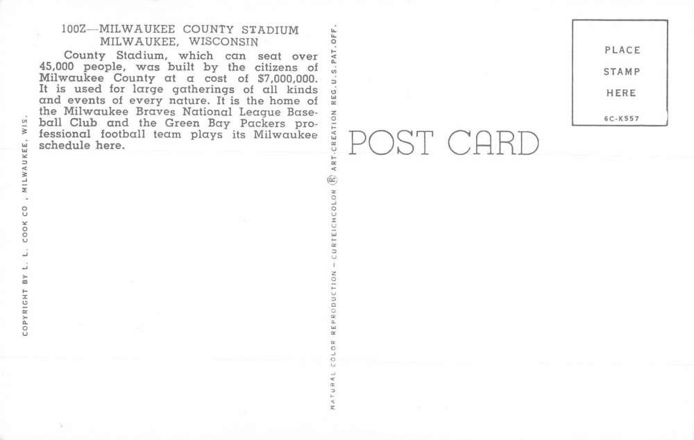 Milwaukee Wisconsin Stadium Birdseye View Vintage Postcard K59617 - Image 2