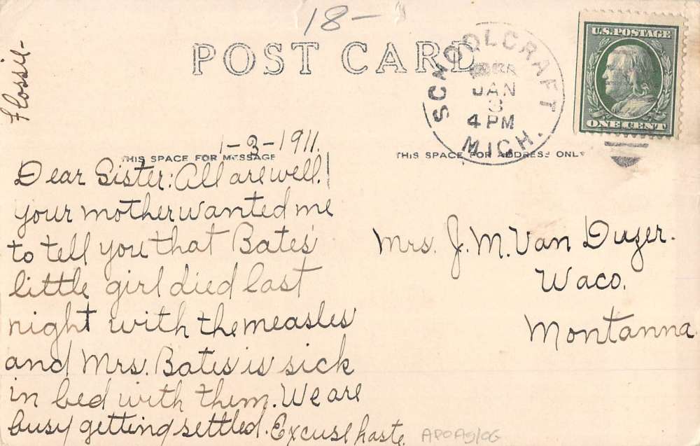 Schoolcraft Michigan Presbyterian Church Real Photo Antique Postcard K59692 - Image 2