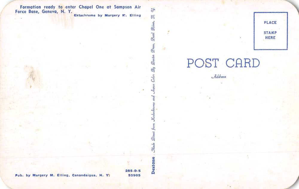 Geneva New York Sampson Air Base Chapel Vintage Postcard K59758 - Image 2