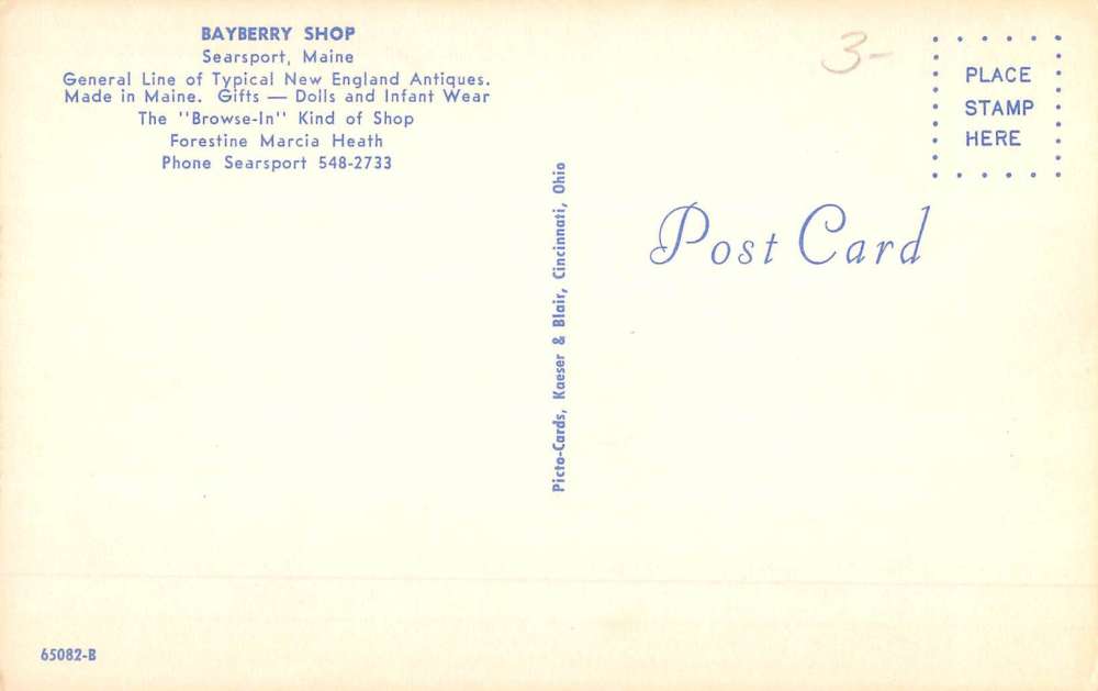 Searsport Maine Bayberry Shop Street View Vintage Postcard K59775 - Image 2