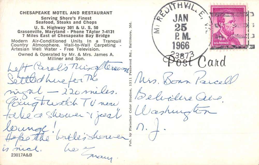 Grasonville Maryland Chesapeake Motel Multiview Vintage Postcard K59831 - Image 2