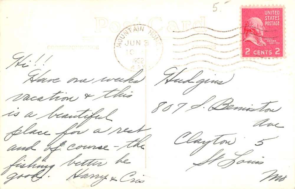 Lake Norfork Arkansas Ferry Pier Real Photo Antique Postcard K59898 - Image 2