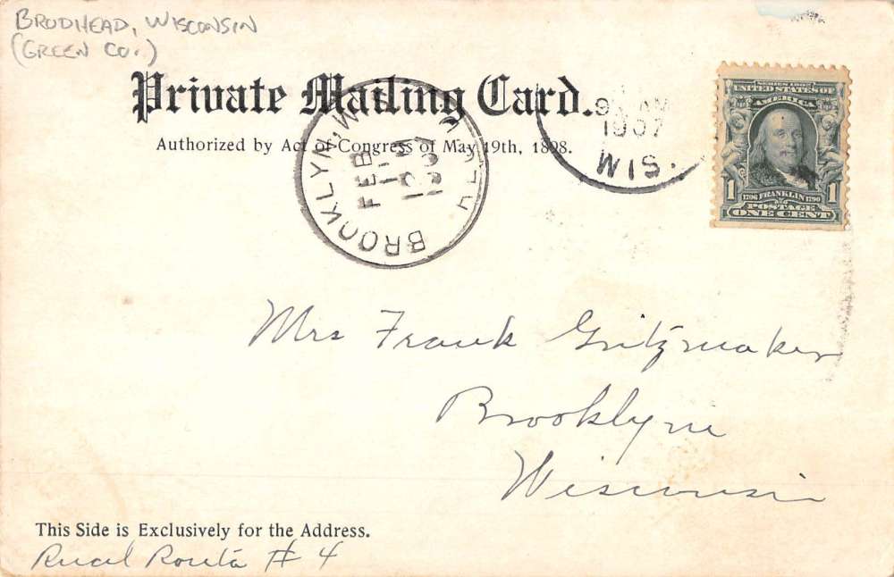 Brohead Wisconsin East Side Center Fire Damage Antique Postcard K60062 - Image 2