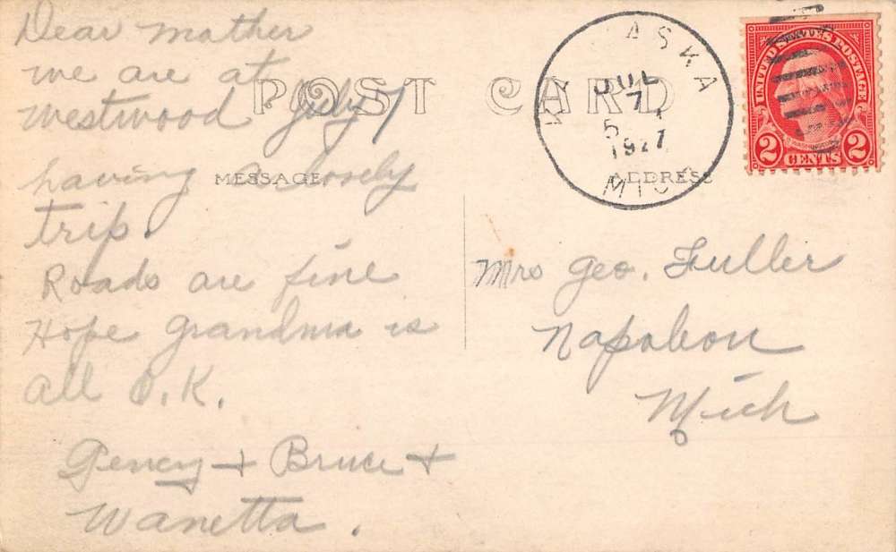 Kalkaska Michigan Boardman River Real Photo Antique Postcard K60230 - Image 2