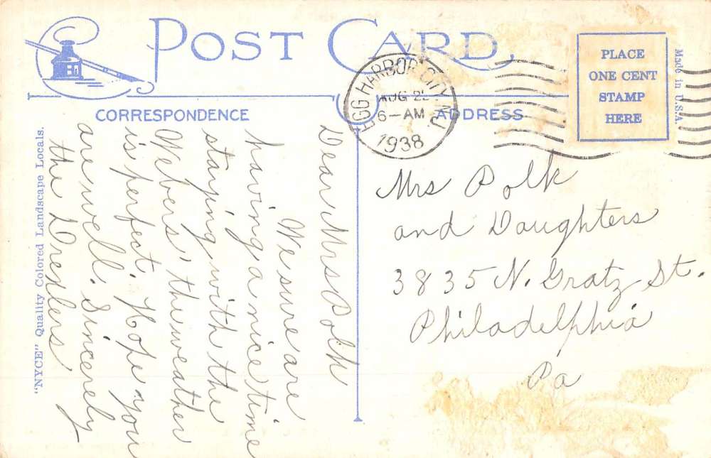 Egg Harbor City New Jersey Indian Cabin Road Antique Postcard K60396 - Image 2