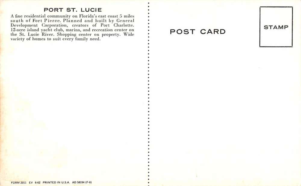 Port St Lucie Florida Birdseye View Vintage Postcard K60575 - Image 2