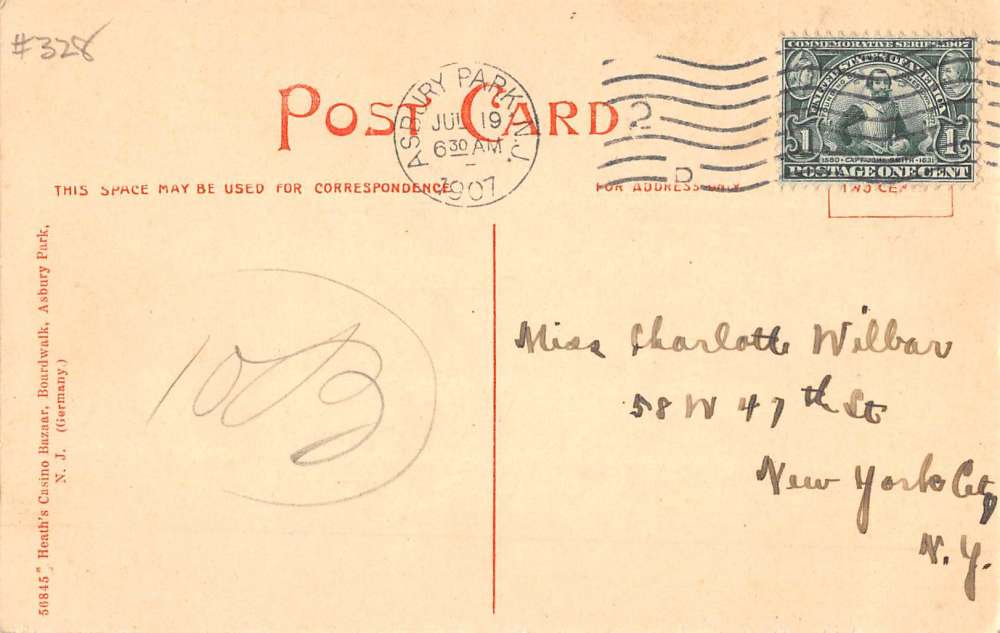 Asbury Park New Jersey Bathing Scene Waterfront Antique Postcard K60704 - Image 2