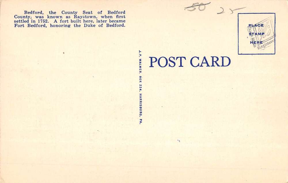 Bedford Pennsylvania Court House Street View Antique Postcard K60839 - Image 2