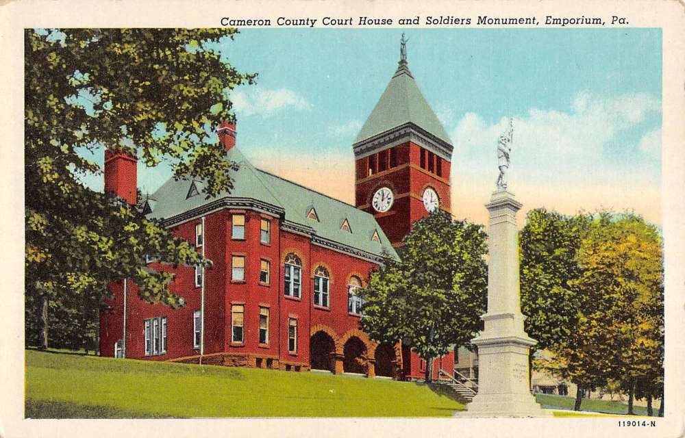 Emporium Pennsylvania Cameron Court House Street View Antique Postcard