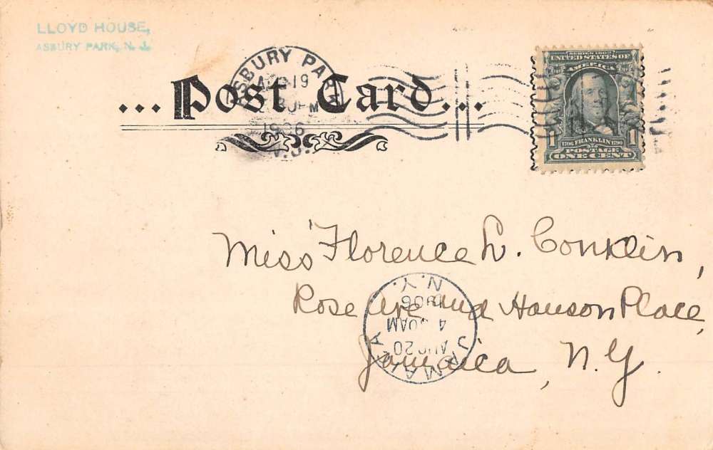 Asbury Park New Jersey Boating Waterfront Antique Postcard K61023 - Image 2