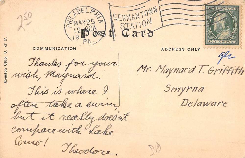 Philadelphia Pennsylvania University Pool Interior Antique Postcard K61156 - Image 2