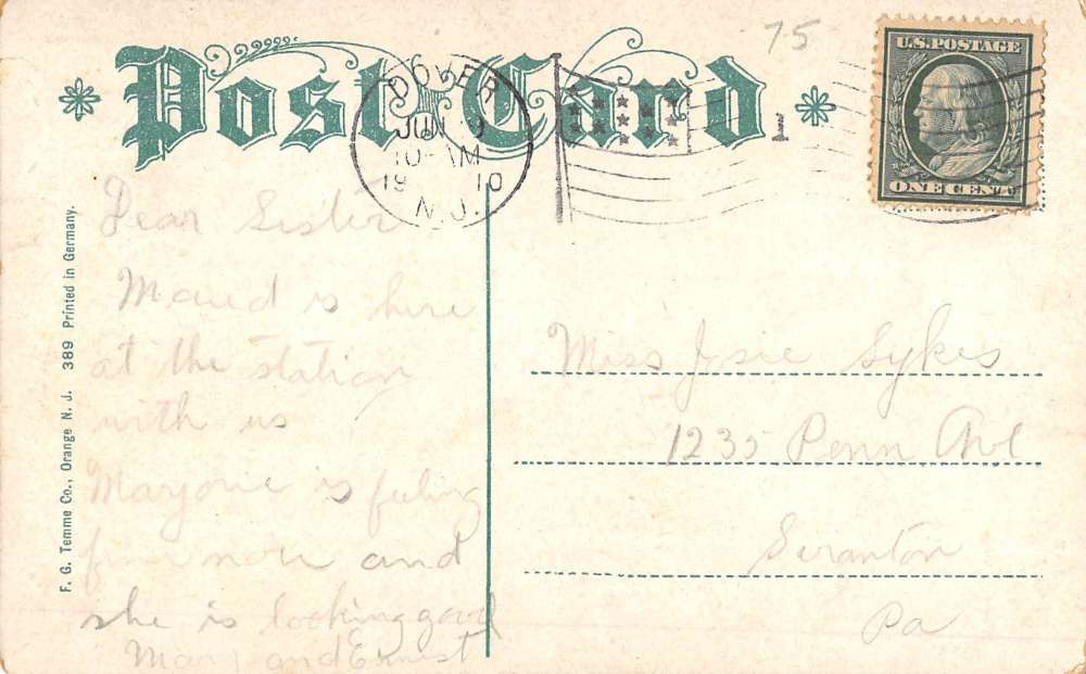 Dover New Jersey Shongum Lake Waterfront Antique Postcard K61308 - Image 2