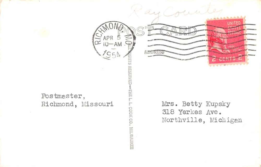 Richmond Missouri Ray Court House Real Photo Antique Postcard K61666 - Image 2