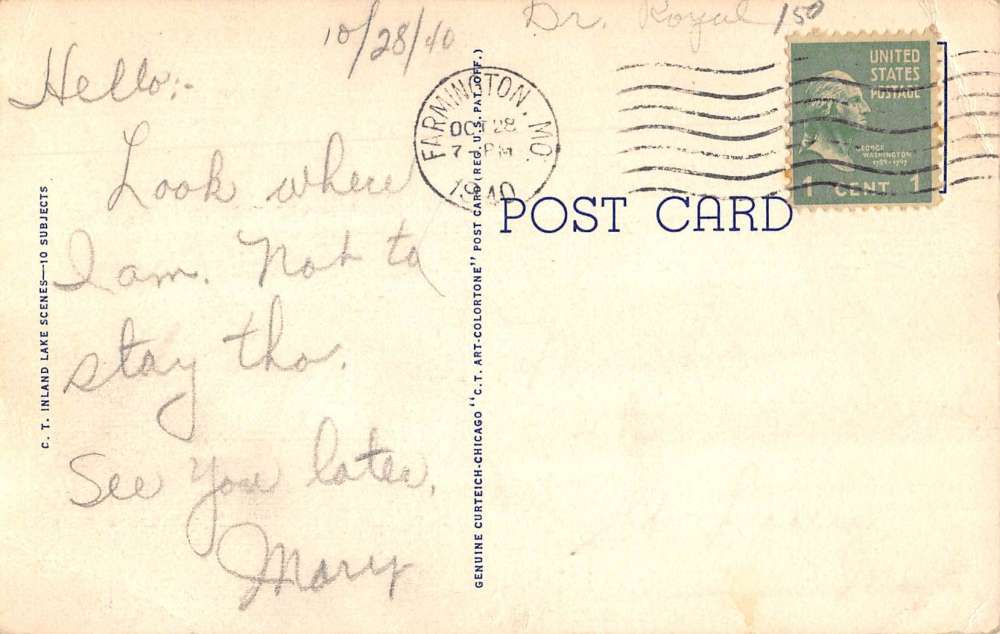 Farmington Missouri Row Boats Waterfront Antique Postcard K61780 - Image 2