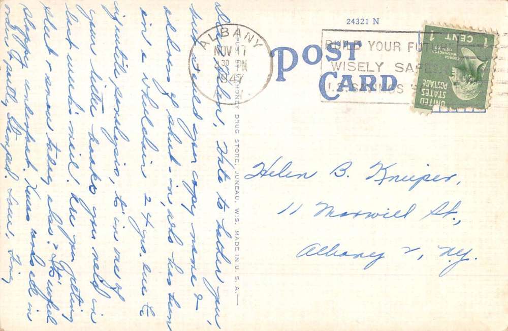 Juneau Wisconsin Dodge Court House Street View Antique Postcard K62305 - Image 2
