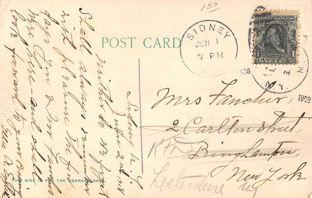 Sidney New York Susquehanna River Bridge Waterfront Antique Postcard K62329 - Image 2