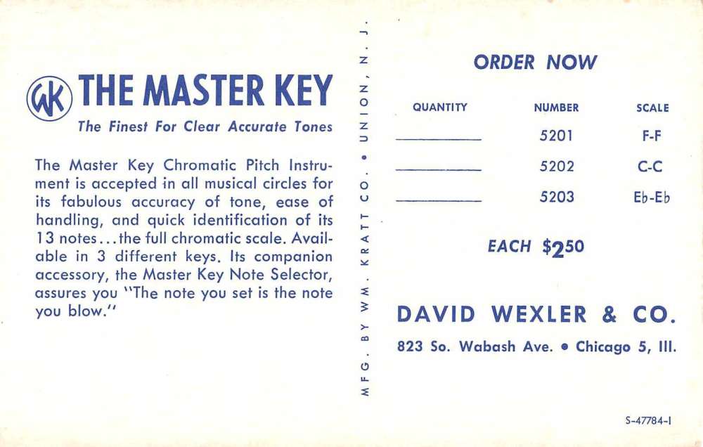 Chicago Illinois Wexler and Co Master Key Advertising Vintage Postcard J65986 - Image 2
