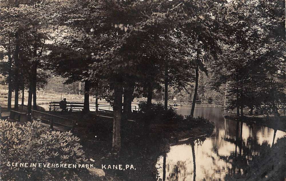 Kane Pennsylvania Evergreen Park Real Photo Antique Postcard K62341