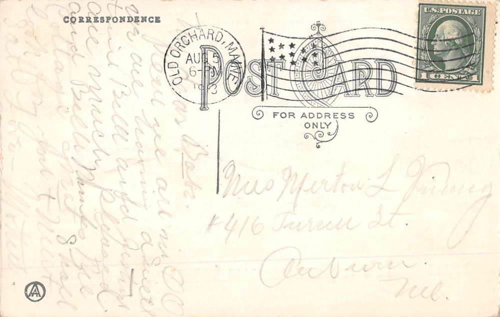 Old Orchard Beach Maine Beauty Lady Pennant Flag Antique Postcard K62444 - Image 2