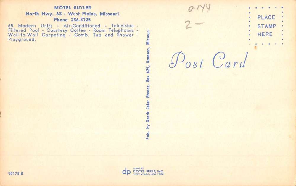West Plains Missouri Motel Butler Multiview Vintage Postcard K62607 - Image 2