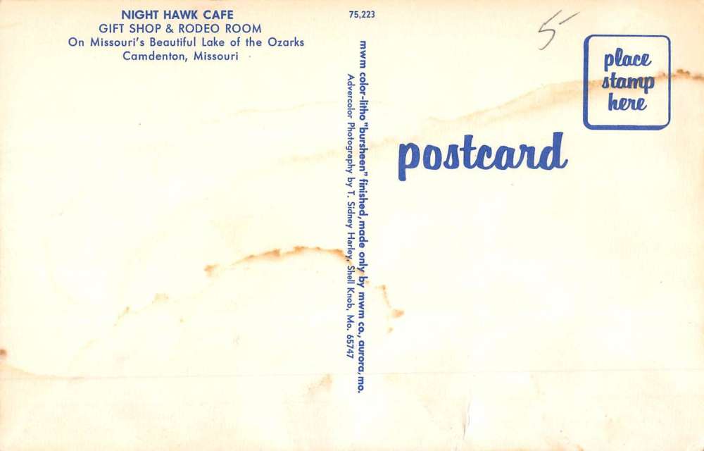 Camdenton Missouri Night Hawk Cafe Multiview Vintage Postcard K62612 - Image 2
