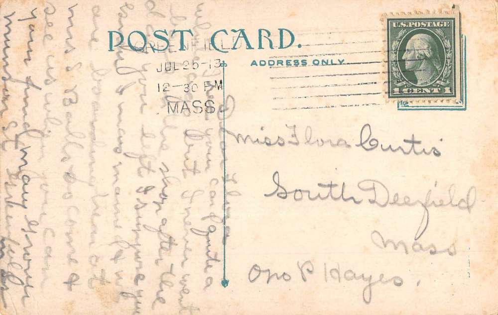 Greenfield Massachusetts Main Street Scene Antique Postcard K62680 - Image 2