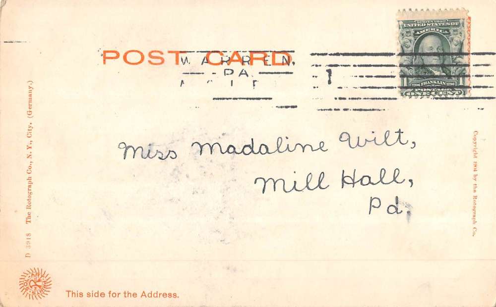 Warren Pennsylvania Allegheny River Birdseye View Antique Postcard