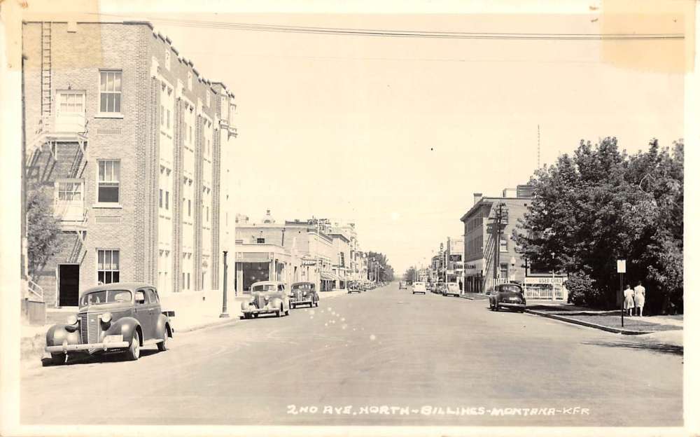 Billings Montana Street Scene Real Photo Antique Postcard K63088 Mary